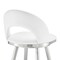Armen Living Lottech Swivel Counter Stool in Brushed Stainless Steel with White Faux Leather 840254335370 - alternate 9